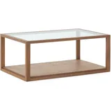 Fijalo - Couchtisch 110x70x45 Glas/Naturholz