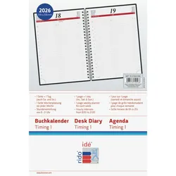 Rido Buchkalender Timing 1 A5 1 Tag/Seite Kunststoff schwarz 2026