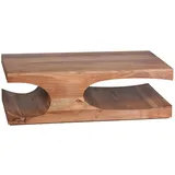KADIMA DESIGN Couchtisch BOHA Massiv-Holz 118 cm breit Wohnzimmer-Tisch Design dunkel-braun Landhaus-Stil