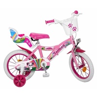 Toimsa Bikes Kinderfahrrad 14 Zoll Kinder Mädchen Fahrrad Kinderfahrrad Pink Rad Bike Fantasy, 1 Gang, Puppensitz, Korb, Stützräder