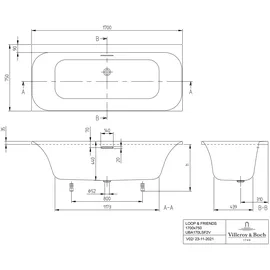 Villeroy & Boch Loop & Friends Rechteckbadewanne 170 x 75 cm (UBA170LSF2V-01)