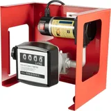 Dieselpumpe - Kraftstoff-Transferpumpe - 12 V - 200 W - 45 L/min - 3600 U/min - IP55 - Mit Durchflussmesser - Rot