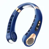 Tragbarer Nackenventilator, Blattloser Ventilator, Luftkühler, Usb-wiederaufladbarer Elektrischer Ventilator, Blau