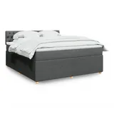 vidaXL Boxspringbett 180 x 200 cm Dunkelgrau