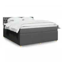 vidaXL Boxspringbett 180 x 200 cm Dunkelgrau
