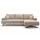 GRAINGOLD Eckcouch Velours 3-Sitzer Beige