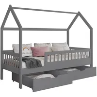 Mirjan24 Kinderbett Gaja 80, Kinderzimmer Bett mit zwei Bettschubladen,