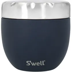 Thermobehälter S'WELL "Calacatta S'well Eats 2-in-1 Essensschale", blau (azurite), B:12cm H:12cm L:12cm, Edelstahl, Lebensmittelaufbewahrungsbehälter, VAKUUM-ISOLIERTE KONSTRUKTION, 363 ml