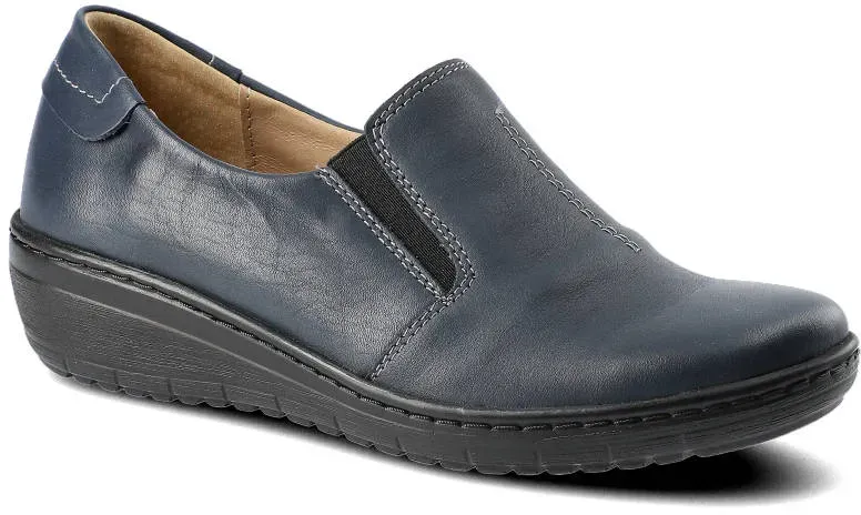 Dunkelblaue Halbschuhe Helios Damen Lederschuhe, 41