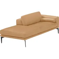 Ottomane EGOITALIANO "Masu, Design trifft super Sitzkomfort, mit toller Detailverarbeitung", braun (tan), B:182cm H:95cm T:97cm, Leder NUVOLE (Echtes Rindsleder). Halbnatürliches, halbnarbiges Rindsleder mit einer natürlichen Körnung von 1, 2 bis 1, 4 mm. Dieses Leder hat eine weiche, wachsartige Haptik mit mattem Aussehen und einem Wolkeneffekt. Es handelt sich um ein Naturleder, das die ursprünglichen Eigenschaften der Lederhäute nicht verändert. Das Vorhandensein von verheilten Narben, Körnungsunterschiede, Falten, Adern, Unterschiede in den Farbtönen und andere Spuren, die die Natur auf diesen Fellen hinterlassen hat, sind ein Beweis für die absolute Echtheit und das Zeugnis ihres großen Wertes., Sofas, Rückenkissen und Armteilrolle für mehr Komfort, mit Metallfüßen