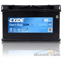 EXIDE AUTOBATTERIE 12V 80Ah STARTERBATTERIE 800A EK800 START-STOP AGM