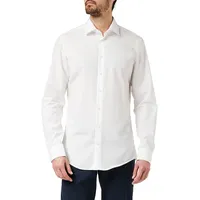 Seidensticker Herren Business Hemd Slim Fit Bügelfrei Kent Langarm Shirt, Weiß 42