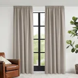 KGORGE Wohnzimmer Gardinen mit Kräuselband Thermovorhang Hitzeschutz 2 Stücke Verdunklungsvorhänge Übergardinen für Schienen Thermo Gardinen, 240 x 140 cm(HxB), Sandfarben
