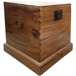OPIUM OUTLET Truhe Kasten Kiste Box Aufbewahrung Möbel aus Holz "CHEST-01" braun mit Deckel Schatztruhe Vintage kolonial chinesisch asiatisch