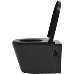 vidaXL Wandmontierte Toilette Keramik Schwarz