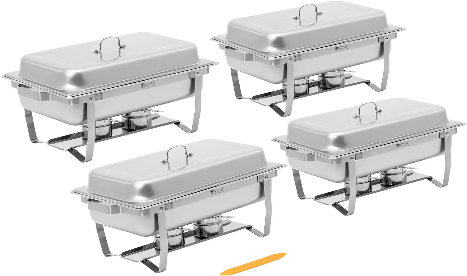 Chafing Dish - 4er-Set - GN 1/1 - 4 x 7,5 l - 4 Brennstoffbehälter - Royal Catering RCCD-4SET9