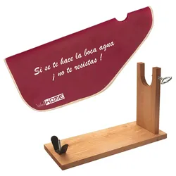 Wellhome Well Home - Schinkenständer aus Holz + Schutzhülle für Jamón 'Tiberic' Bordeaux