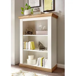 Regal HOME AFFAIRE "Cremona", weiß (pinie weiß nb, pinie weiß nb, applikation wotan eiche nb), Regale, Standregal, Breite 102 cm
