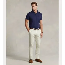 Ralph Lauren Polo Ralph Lauren für Herren. 710713130006 Maßgeschneidertes Slim Fit Poloshirt aus weicher navyfarbener Baumwolle (L), Lässig, Kurzarm, Mar