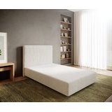 DeLife Boxspringgestell Dream-Well 120x200 cm Bouclé Creme-Weiß