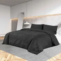 VidaXL Bettwäsche-Set Schwarz 260x240 cm Baumwolle