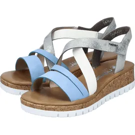 Rieker Keilsandaletten Damen Blau/Türkis/ Silber 40