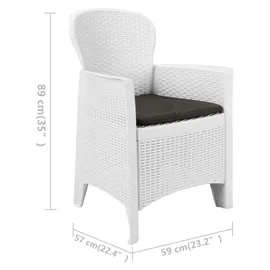 vidaXL Bistroset 3-tlg. weiß