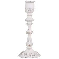 Chic Antique Alter Kerzenständer mit Muster, H37/Ø15 cm, antik creme