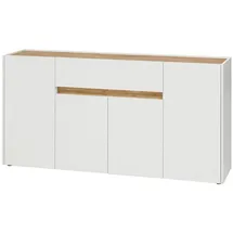 furn.design Sideboard, Weiß, Eiche Wotan, Holz, Nachbildung,Eiche, Uni, Holz Optik, 3 Fächer, 1 Schubladen, 170x87x40 cm, Wohnzimmer, Kommoden & Sideboards, Sideboards