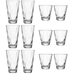 LEONARDO 12er-Gläserset  Twist , transparent/klar , Glas