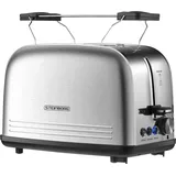 Steinborg 2 Scheiben Edelstahl Toaster mit Brötchenaufsatz und Krümelschublade
