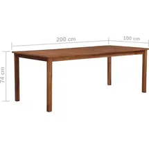 vidaXL Gartentisch 200 x 100 x 74 cm braun
