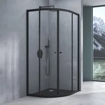 mai & mai Ravenna32K Runddusche mit Schiebetür 90 x 90 cm schwarz Sicherheitsglas