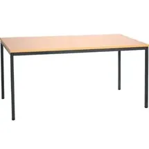 Gürkan Mehrzwecktisch buche rechteckig, Vierkantrohr schwarz, 120,0 x 80,0 x 75,0 cm