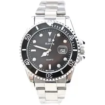 Rötting Design Quarzuhr Herrenuhr schwarze Lünette zum Drehen schwarzes Ziffernblatt, Datumsanzeige