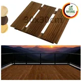 Floranica Trittsteine Holzfliese Terrassenfliese Massives Lärchenholz Balkonfliesen, 30x30 cm, Braun, 1-St., Fein Geriffelt Bodenbelag mit Drainage Balkon-Bodenbelag für Outdoor braun 30 cm x 30 cm