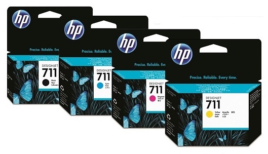 HP Tinten-Set CMYK Nr. 711 für DesignJet T120 T520 Tinte 4-Pack Multipack 4er