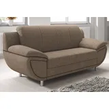 TRENDMANUFAKTUR 2-Sitzer Couch Polyester 2-Sitzer Braun