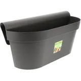 GarPet Geländerkasten Balkon mit Wasserspeicher Blumentopf Zaun Blumenkasten Geländer Balkontopf Balkonkasten Anthrazit