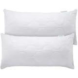 Gentle North Kopfkissen (40x80 cm groß) - 2er Set Kissen für Bett und als Dekokissen - Mit Reißverschluss für Füllung - Sofakissen - Zierkissen für Couch und Sofa - Ökotex - Waschbar bis 60° - Weiß