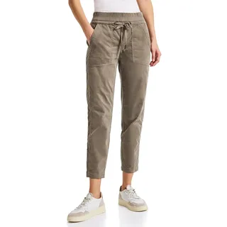 STREET ONE Damen 3715975 Loose Fit Cordhose, bark Brown, 42W x 28L