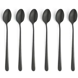 Amefa 1410ATTR06AV6 Löffel Long-Drink-Löffel Edelstahl Schwarz satiniert | 19, 8 cm | Kaffeelöffel lang | Langer Löffel für Chai Latte
