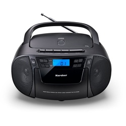 Karcher RR 5045 Boombox (tragbarer CD-Player mit UKW Radio, Kassettendeck) schwarz