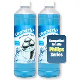 Cleanerist | 2x 1 Liter Scherkopfreiniger Nachfüllflüssigkeit für Philips Quick Clean Kartuschen (z.B. Series 3/5/7/9000) – Ersatz zum Nachfüllen von 20 Reinigungskartuschen (CC13/CC16) für Station