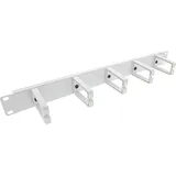 InLine InLine® 19" Kabelführungspanel, 5 Kunststoffbügel, RAL 7035, grau