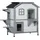 PawHut Katzenhaus aus Holz, Outdoor Katzenhütte mit Treppe, 2-Etagen, Kleintierhaus für Katzen bis 4,5 kg, Weiß, 99,5 x 76 x 91 cm - Weiß