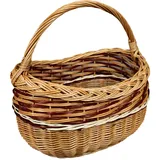 Damian-Wiklina Weidenkorb – Einkaufskorb – Obst- oder Gemüsekorb – Pilzkorb – Picknickkorb 38 x 27 / H 24/40 cm