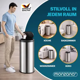 monzana Mülleimer 40 l Silber