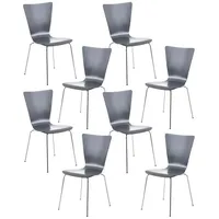 CLP 8er Set Besucherstuhl Aaron grau
