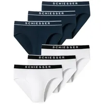 SCHIESSER Rioslip unifarben blau/weiß M 6er Pack